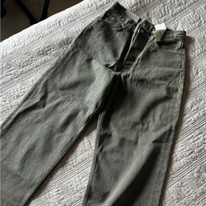 Arket Olive Green Organic Cotton Pants